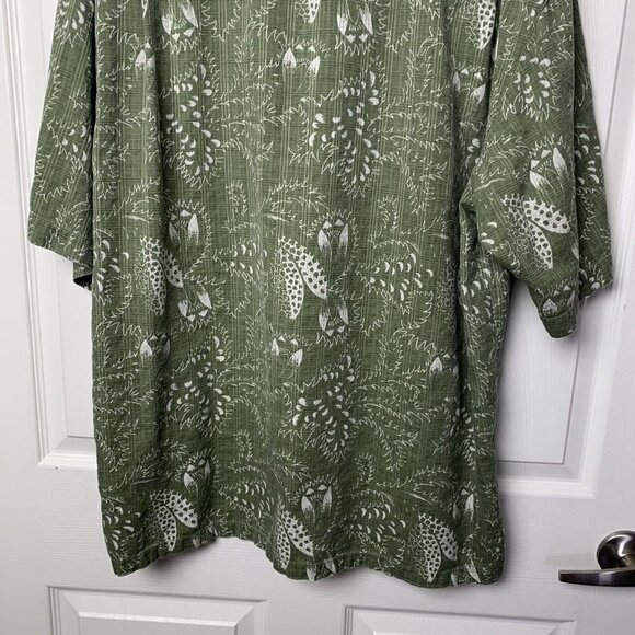 Columbia Sportswear Men’s Large Green White Short Sleeve Shirt Leaf Print - Picture 7 of 7